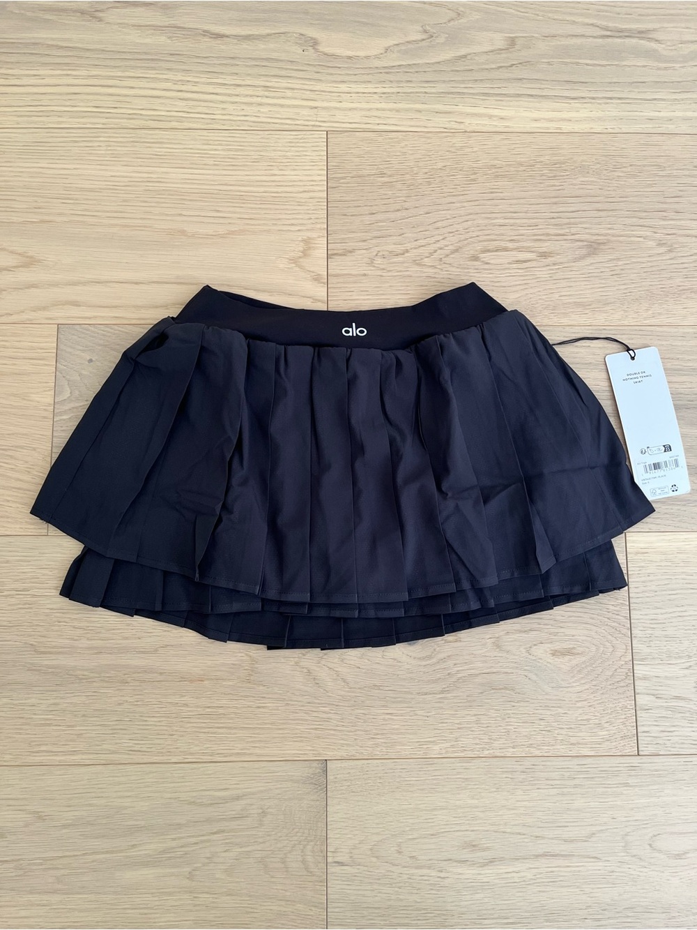 Alo Yoga Double Or Nothing Tennis Skirt Black